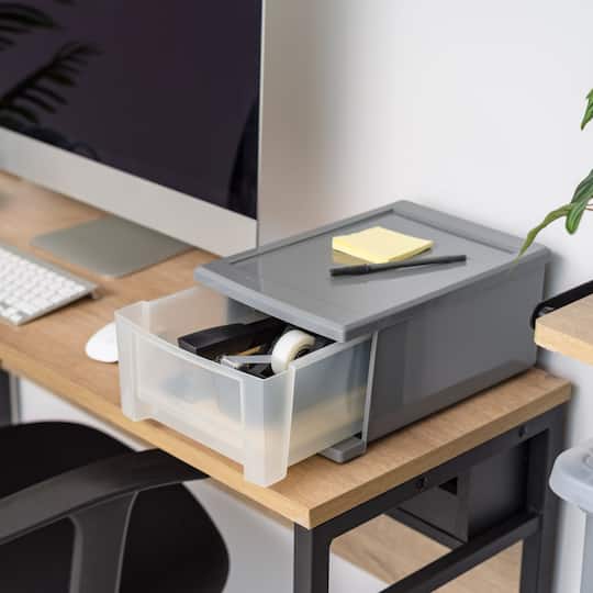 IRIS® 6.5qt. Gray Stackable Storage Drawer